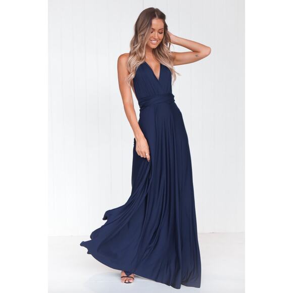 Xenia The Perfect Date Multiway Maxi Dress Blue 4 - Picture 11 of 15